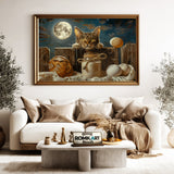 Cat and Moon Oil Painting - image 5