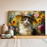 Cat with Hat Oil Painting - image 3
