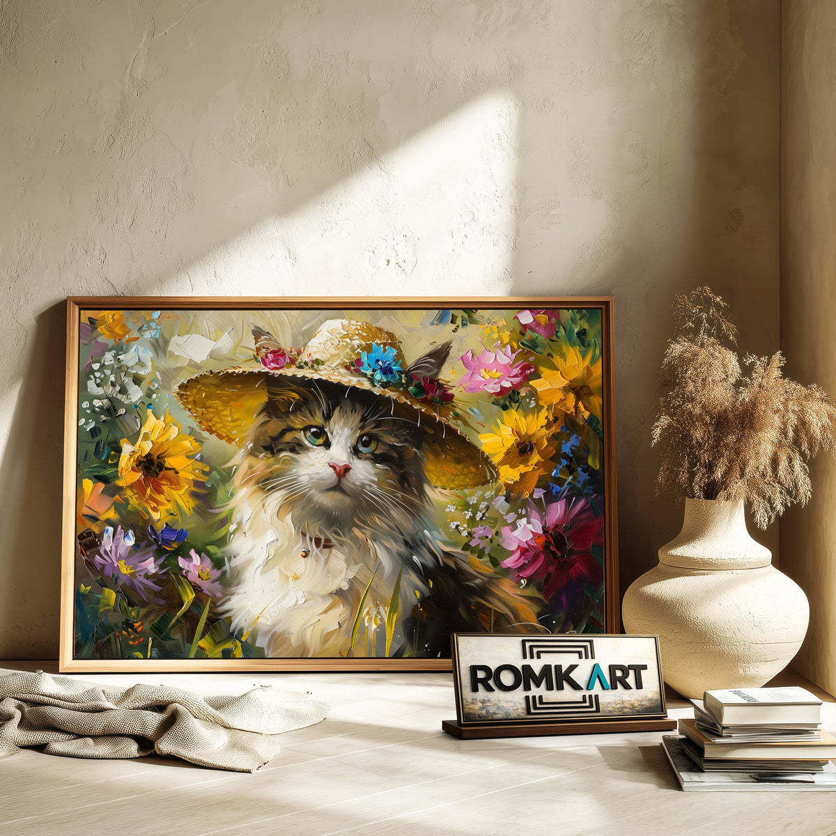 Cat with Hat Oil Painting - image 6