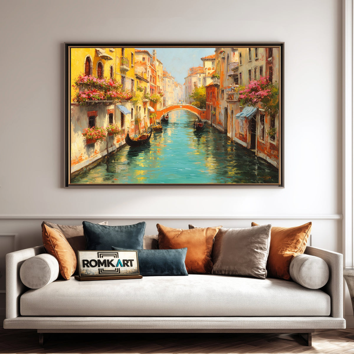 Charming Venetian Cityscape Oil Painting - image 4
