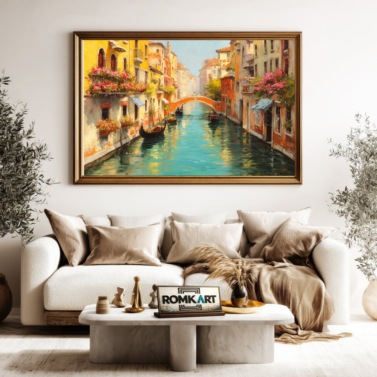 Charming Venetian Cityscape Oil Painting - image 5