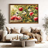 Chickadees and Apple Tree Forest Landscape Oil Painting - image 5