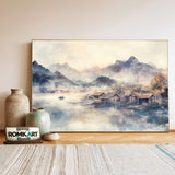 China Village Mountain Asian Art Oil Painting - image 3
