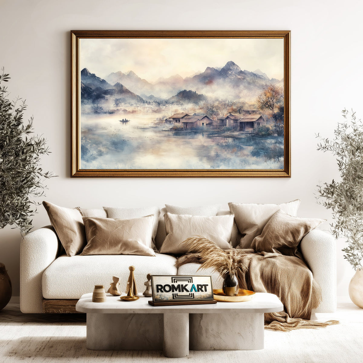 China Village Mountain Asian Art Oil Painting - image 5