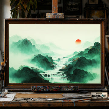 Chinese Art Waterfall hand-painted oil painting on canvas