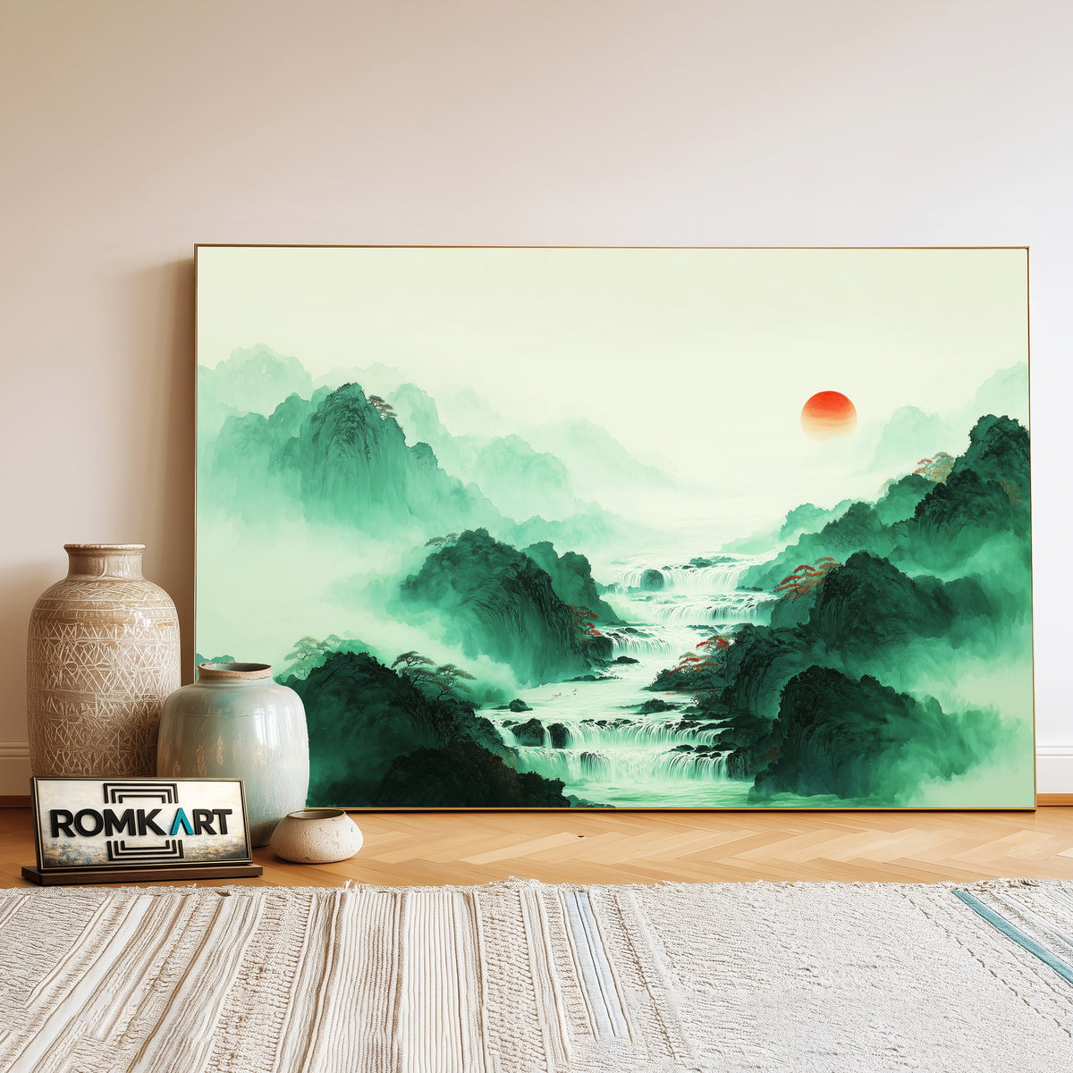 Chinese Art Waterfall Asian Art Oil Painting - image 3