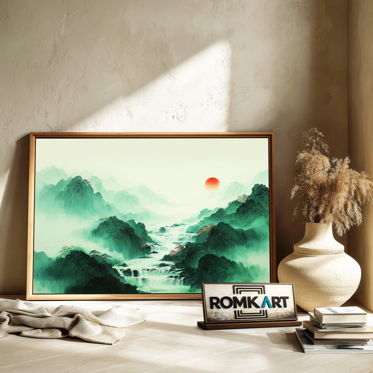 Chinese Art Waterfall Asian Art Oil Painting - image 6