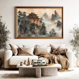 Chinese Castle on Mountain Asian Art Oil Painting - image 5