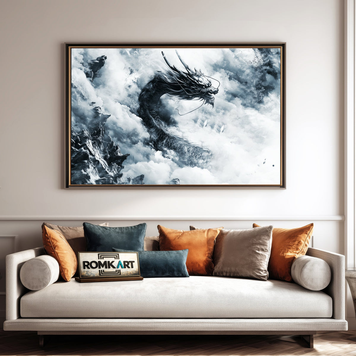 Chinese Dragon Fantasy Oil Painting - image 4