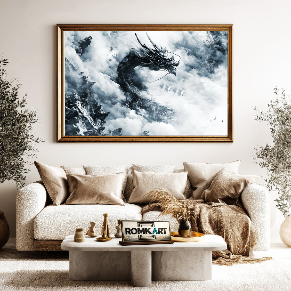 Chinese Dragon Fantasy Oil Painting - image 5
