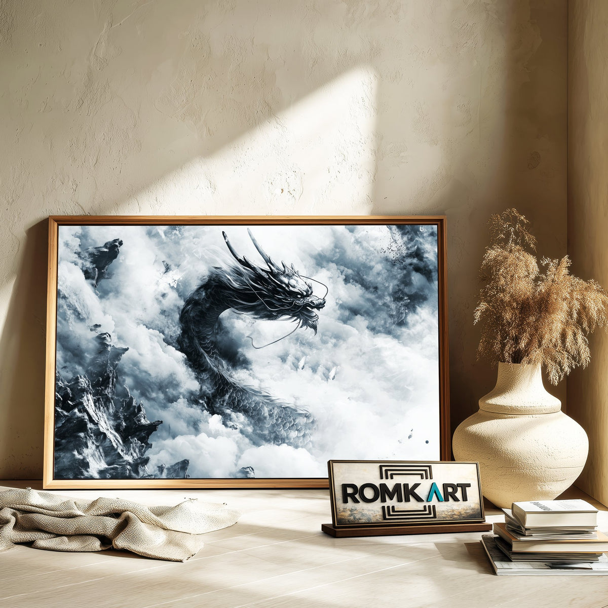 Chinese Dragon Fantasy Oil Painting - image 6