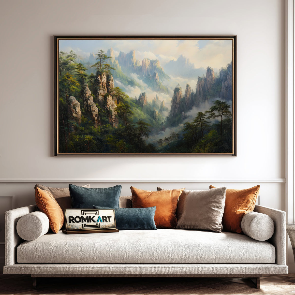 Chinese Mountain Asian Art Oil Painting - image 4