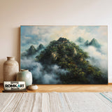 Chinese Palace on Mountain Asian Art Oil Painting - image 3
