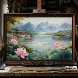 Chinese Style Landscape hand-painted oil painting on canvas