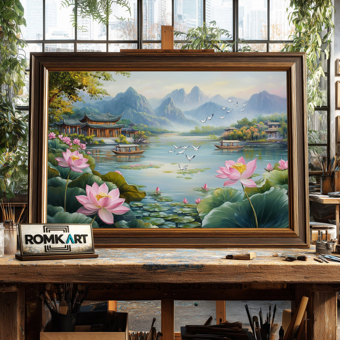 Chinese Style Landscape hand-painted oil painting on canvas