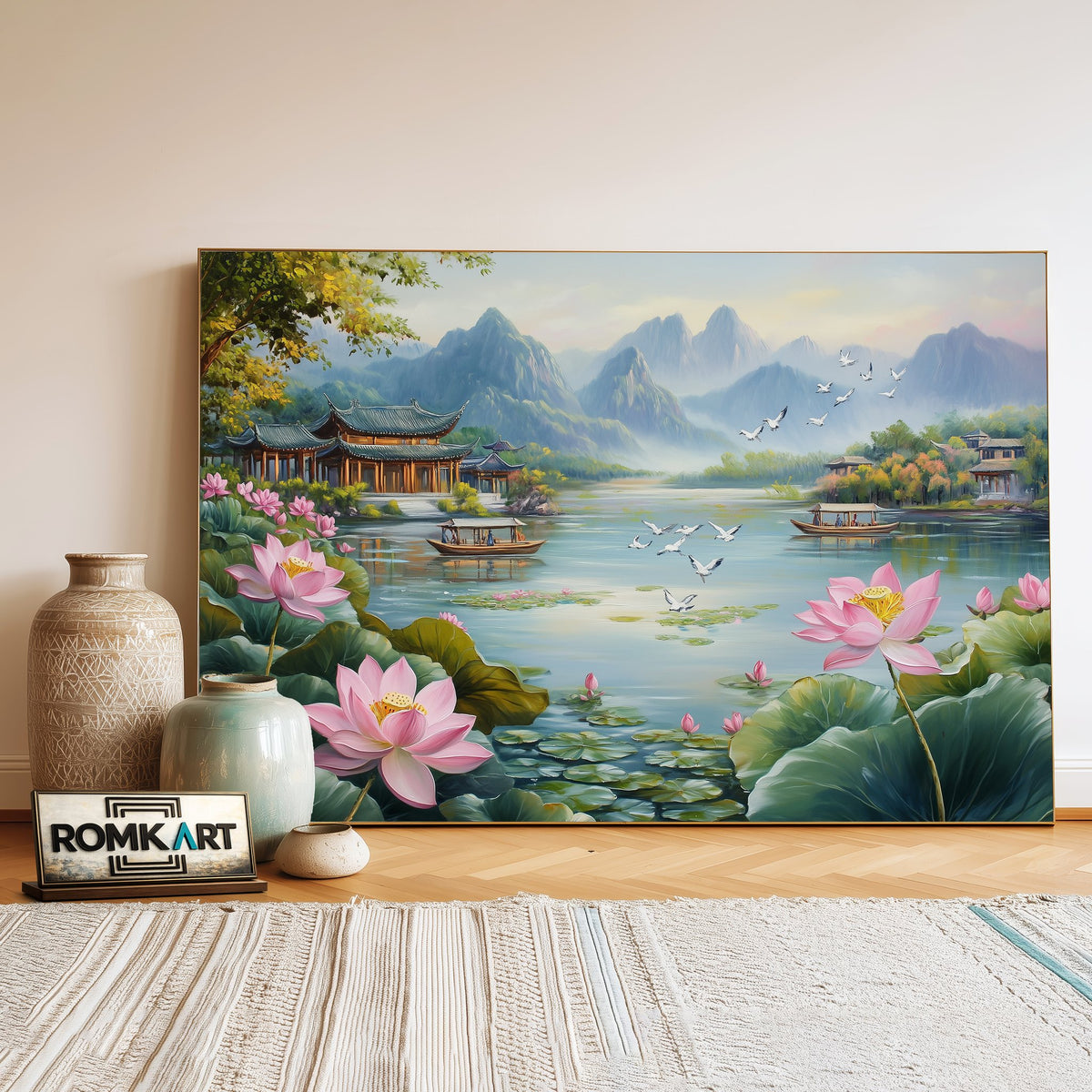 Chinese Style Landscape Asian Art Oil Painting - image 3
