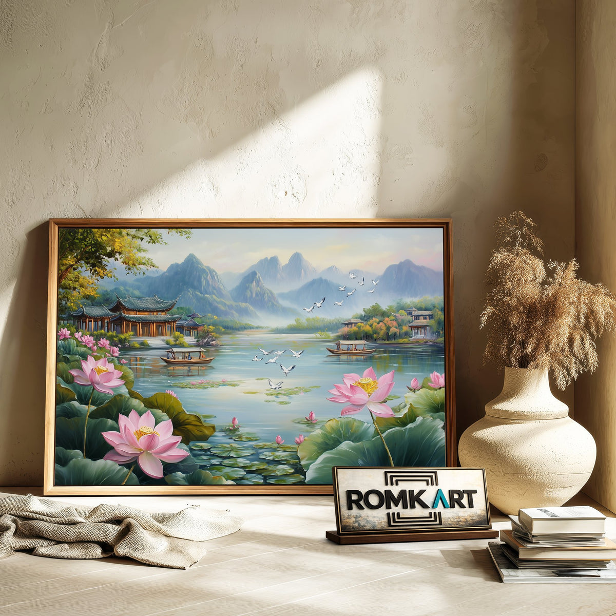 Chinese Style Landscape Asian Art Oil Painting - image 6