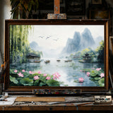 Chinese Traditional Landscape hand-painted oil painting on canvas