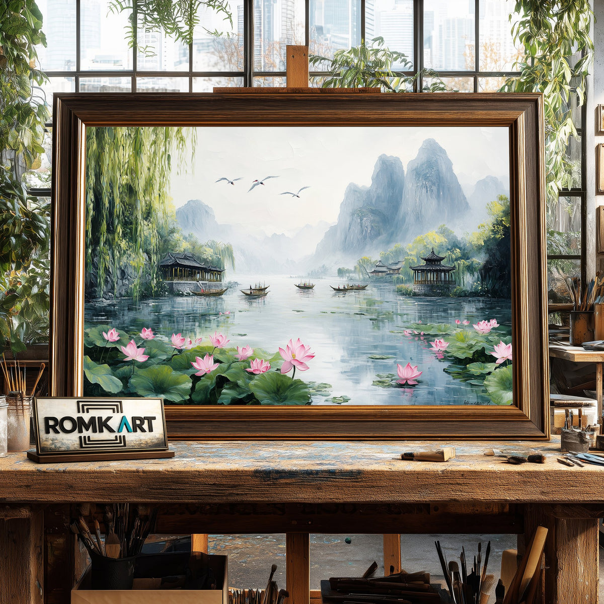 Chinese Traditional Landscape Asian Art Oil Painting - image 2