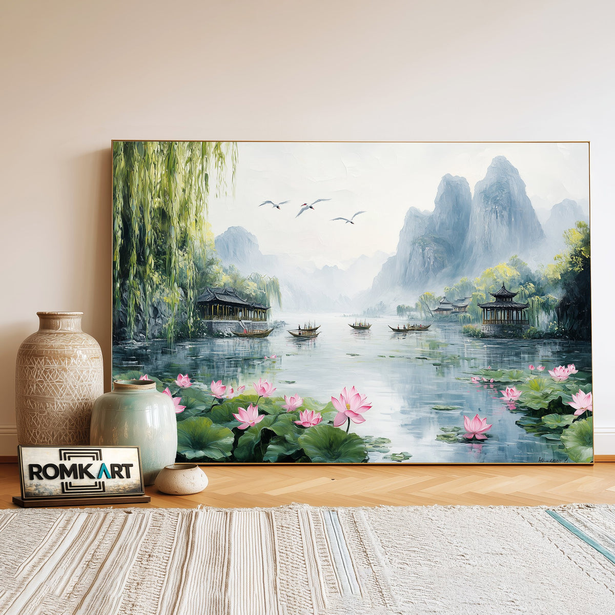 Chinese Traditional Landscape Asian Art Oil Painting - image 3