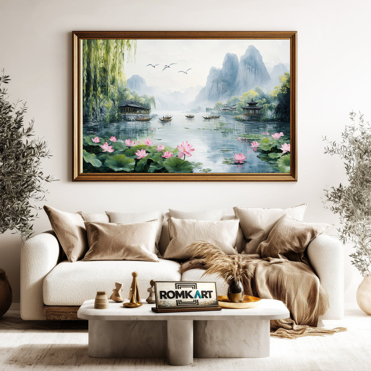 Chinese Traditional Landscape Asian Art Oil Painting - image 5