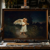 Christmas Angel hand-painted oil painting on canvas
