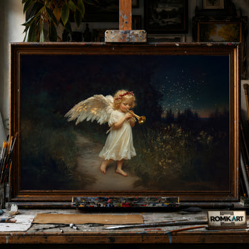 Christmas Angel hand-painted oil painting on canvas