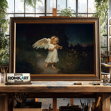 Christmas Angel Religious Oil Painting - image 2