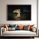 Christmas Angel Religious Oil Painting - image 4