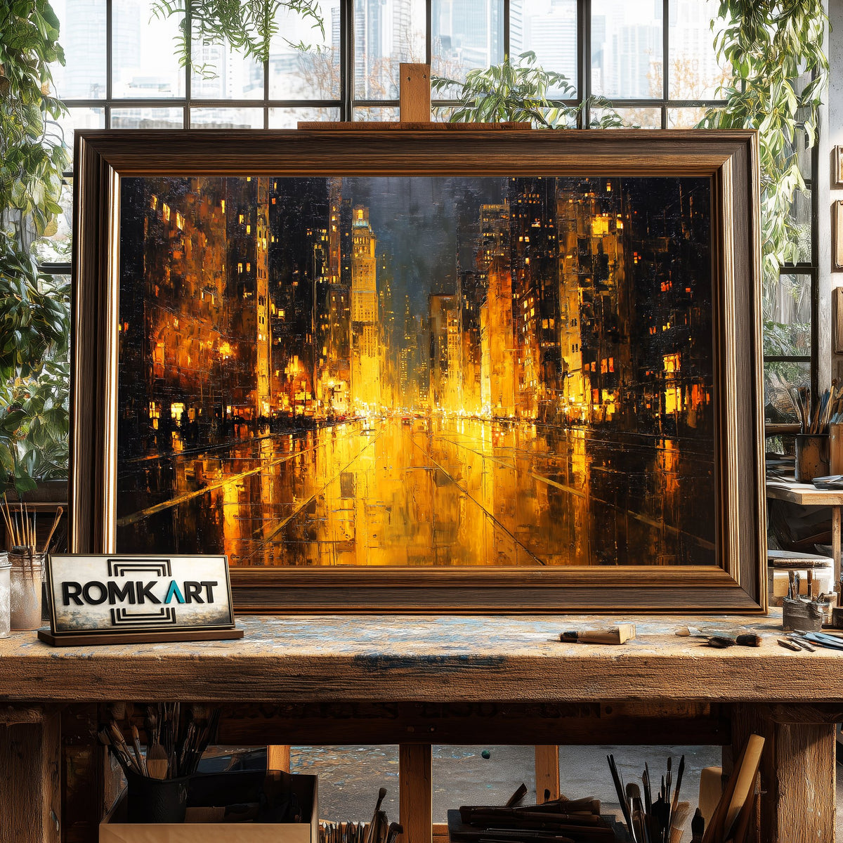 Cityscape Impressionist Style Oil Painting - image 2