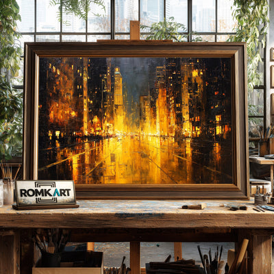 Cityscape Impressionist Style Oil Painting - image 2