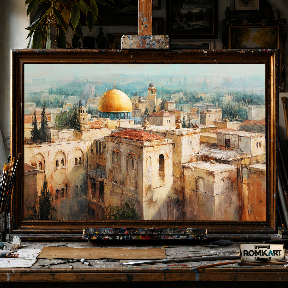 Cityscape of Jerusalem hand-painted oil painting on canvas