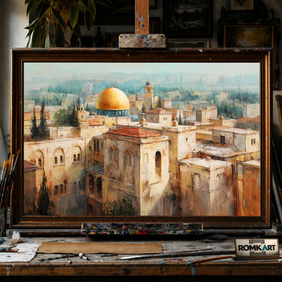 Cityscape of Jerusalem hand-painted oil painting on canvas