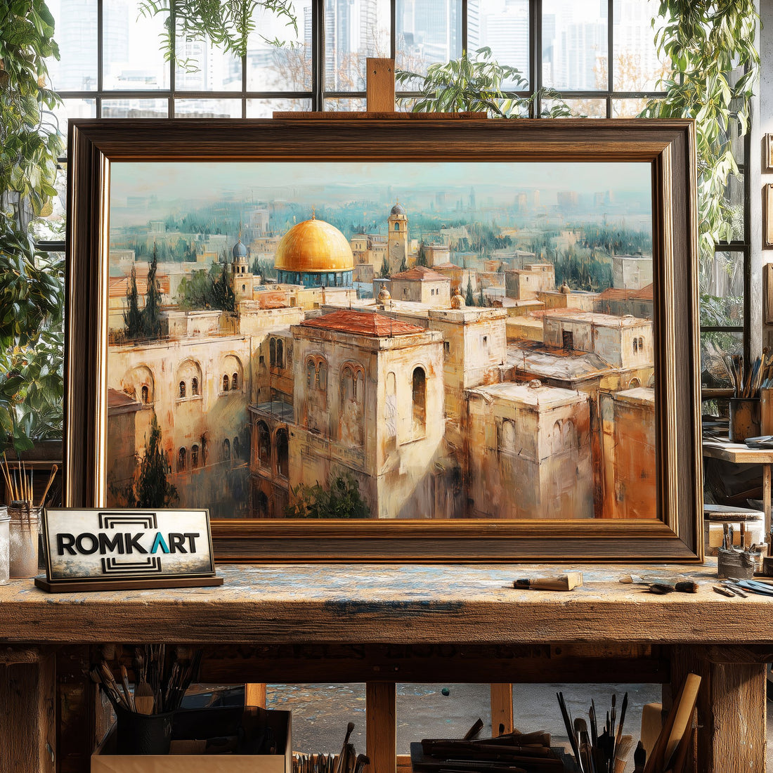 Cityscape of Jerusalem hand-painted oil painting on canvas