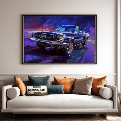 Classic Ford Mustang Fighter Aircraft Oil Painting - image 4