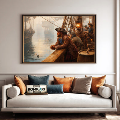 Classic Pirate Ship Oil Painting - image 4