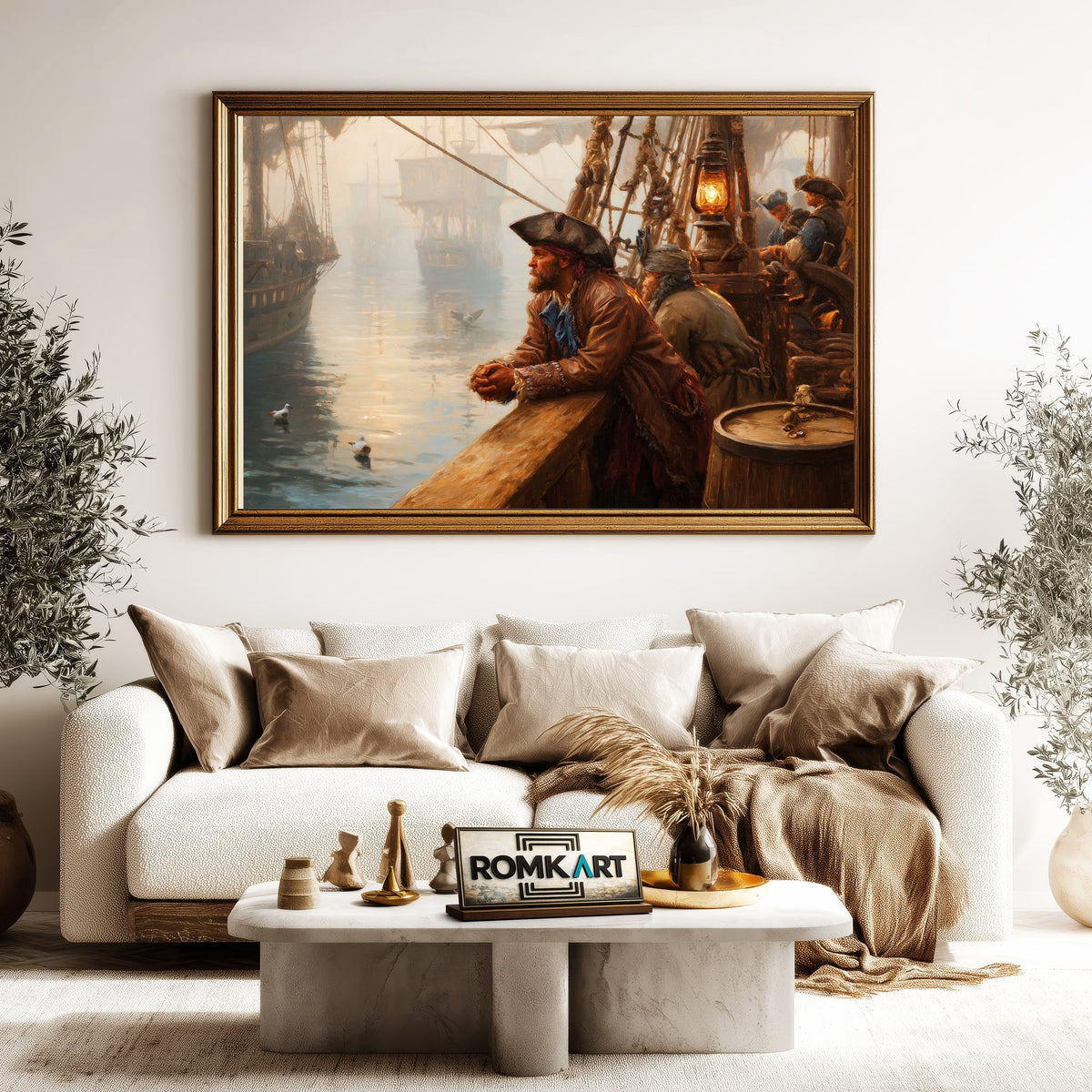 Classic Pirate Ship Oil Painting - image 5