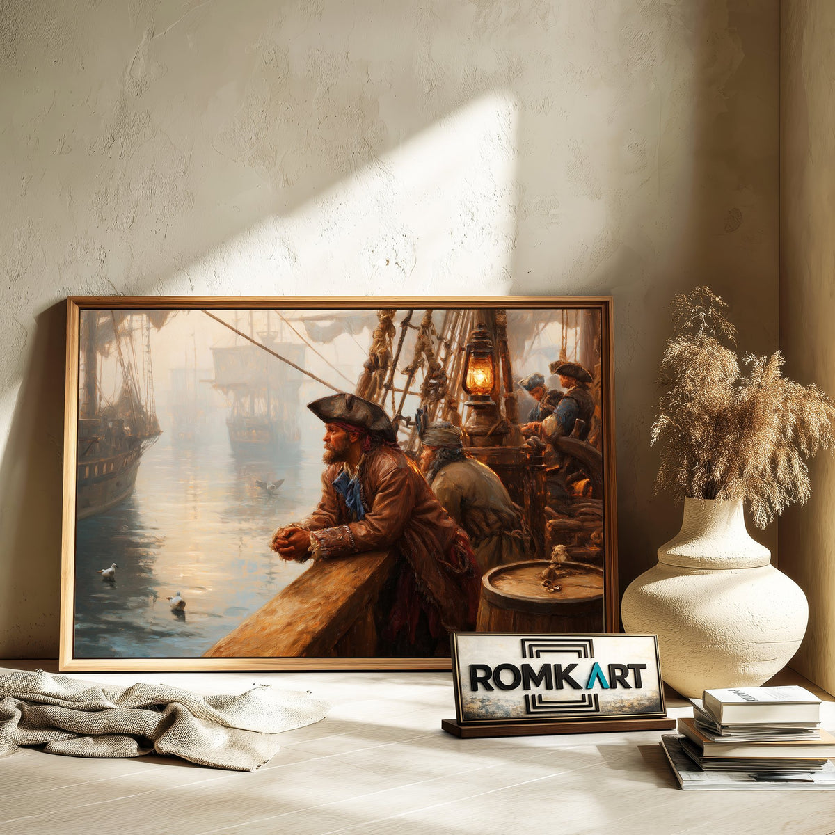 Classic Pirate Ship Oil Painting - image 6