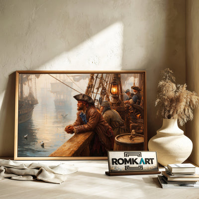 Classic Pirate Ship Oil Painting - image 6