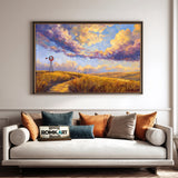 Classic Windmill Landscape Oil Painting - image 4