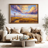 Classic Windmill Landscape Oil Painting - image 5