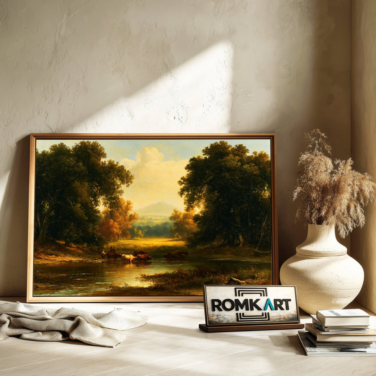 Classical European Pastoral Landscape Oil Painting - image 6