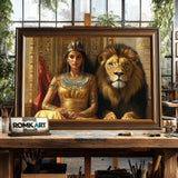 Cleopatra and Lion Historical Oil Painting - image 2