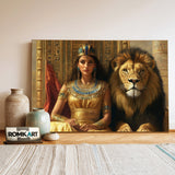 Cleopatra and Lion Historical Oil Painting - image 3