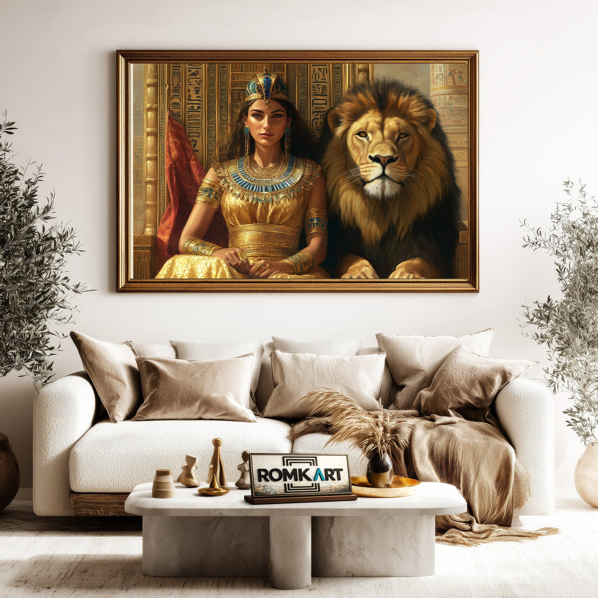 Cleopatra and Lion Historical Oil Painting - image 5