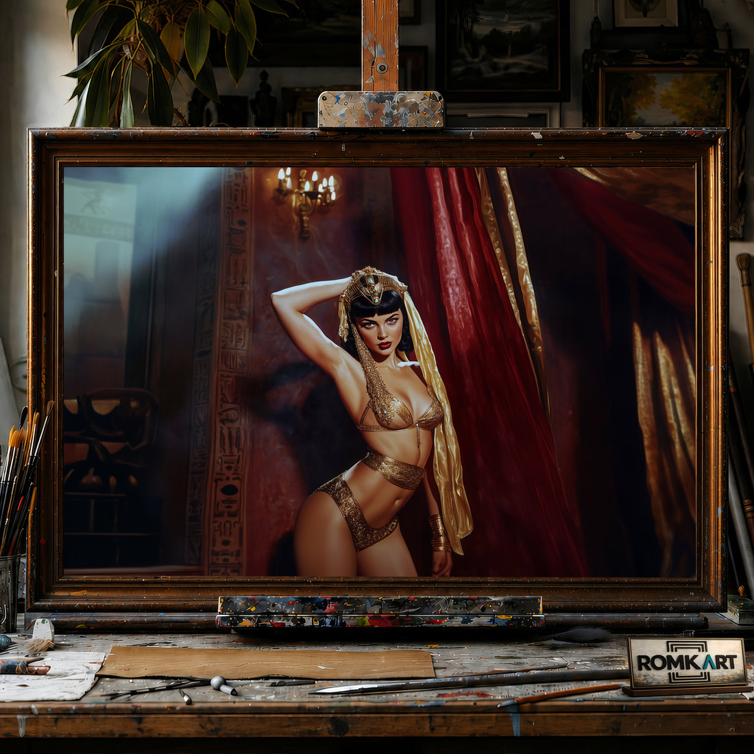 Cleopatra Majestic hand-painted oil painting on canvas