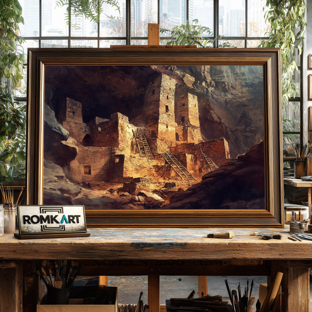 Cliff Palace Architectural Oil Painting - image 2