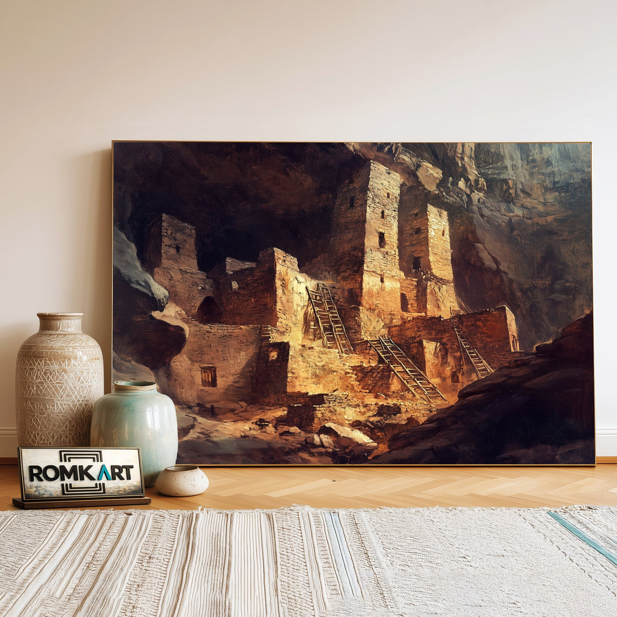 Cliff Palace Architectural Oil Painting - image 3
