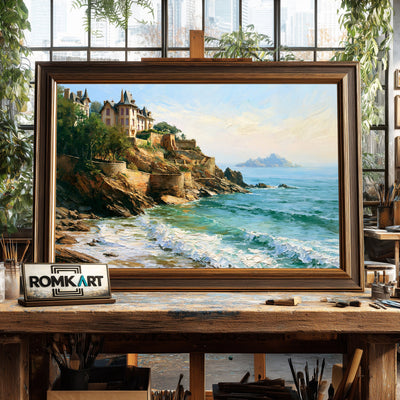 Coastal Dinard, Bretagne Seascape Oil Painting - image 2