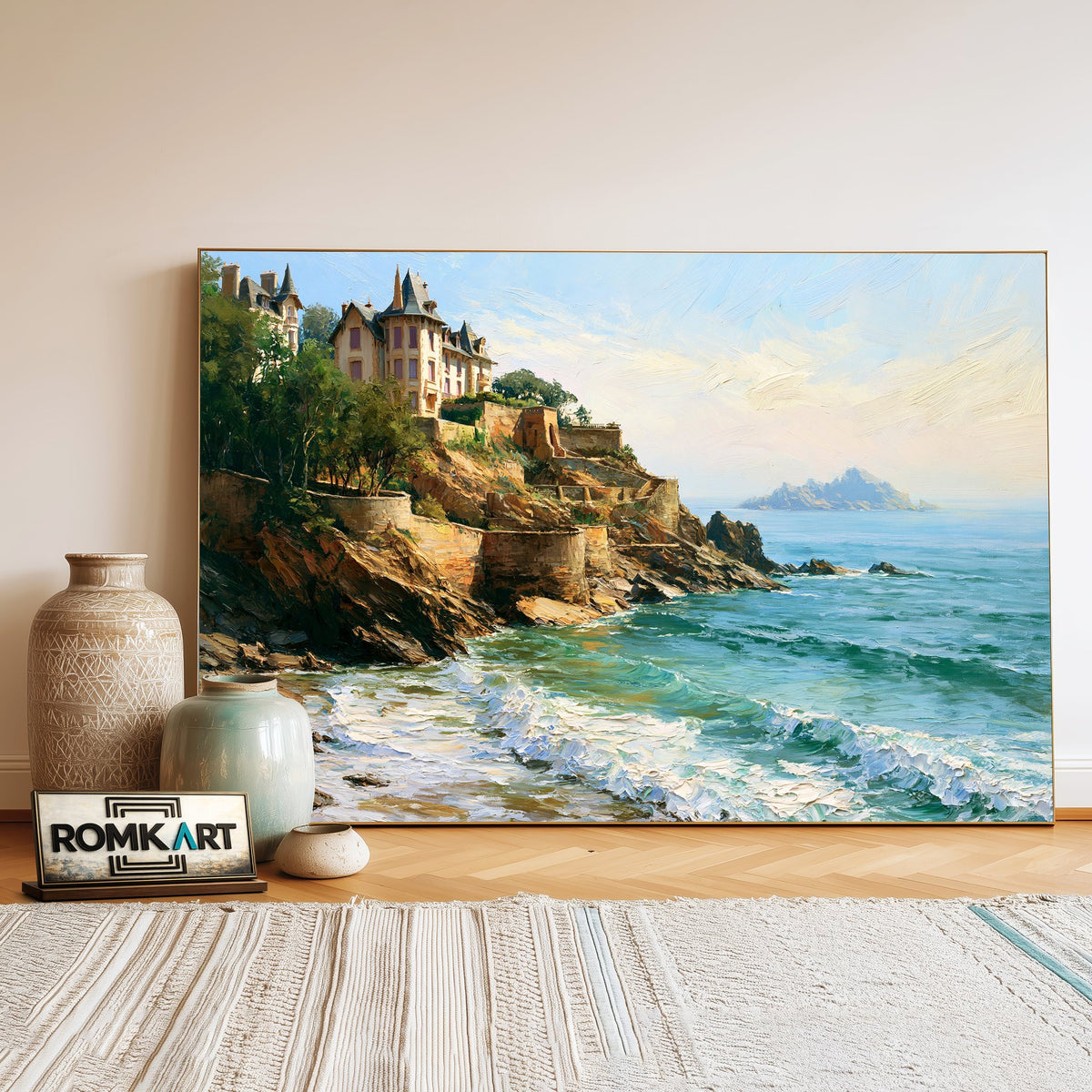 Coastal Dinard, Bretagne Seascape Oil Painting - image 3